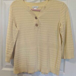 Christopher & Banks Medium Size Yellow Pull-Over Sweater